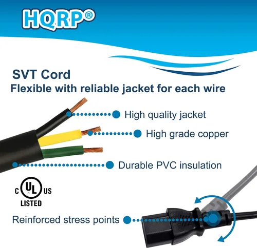 Miniatura 5 de HQRP Cable de alimentación de CA de 10 pies compatible con Insignia NS-42L550A11 NS-42P650A11 NS-50P650A11 NS-L55X-10A NS-LCD42HD-09 NS-PDP50HD-09
