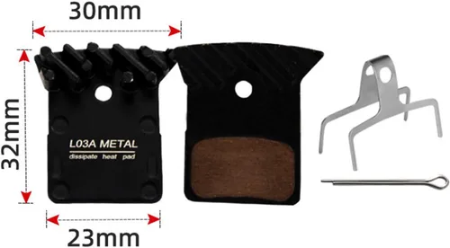 Miniatura 4 de L03A Pastillas de freno de metal con aleta de refrigeración, compatibles con Shimano DEORE XT M8100, SLX M7100, DURA-ACE R9150, ULTEGRA R8050