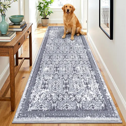 Miniatura 23 de Vaukki - Alfombra de pasillo, suave y peluda, alfombra antideslizante lavable, para lavandería, cocina, granja, baño, entrada y dormitorio