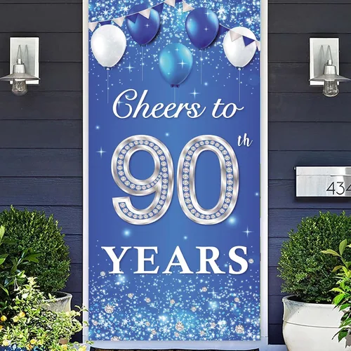 Miniatura 10 de Cartel de Cheers to 11th Years Happy 11th Birthday telón de fondo globos de cristal brillantes estrellas confeti decoración temática decoración