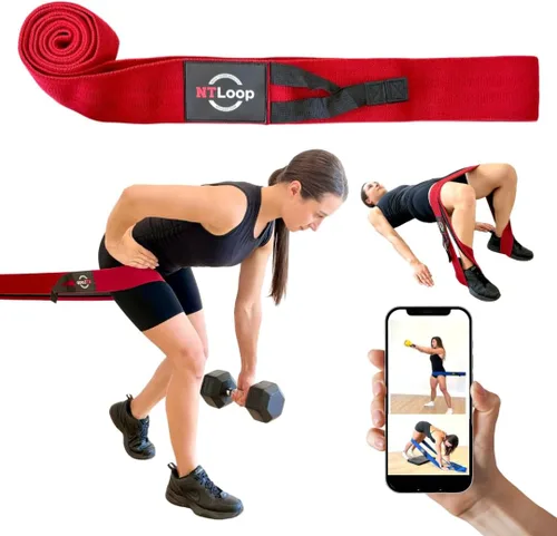 Banda de resistencia de tela larga con anclaje de puerta, banda de resistencia de cuerpo completo para entrenamiento y terapia física, banda de