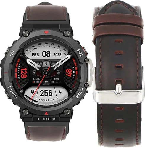 Miniatura 6 de Lamshaw Compatible con Amazfit T-Rex 2 Band, correa de cuero de silicona transpirable de repuesto para reloj inteligente compatible con Amazfit