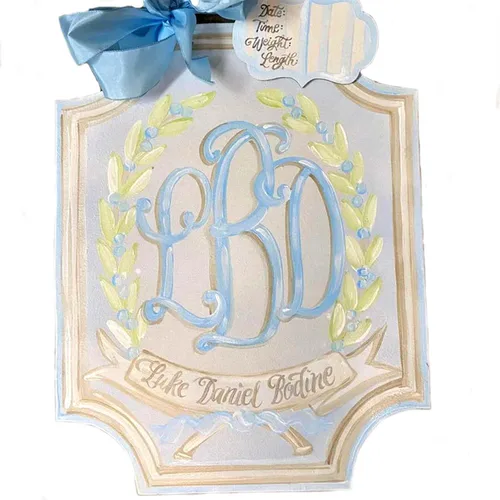 Miniatura 3 de Cartel de bienvenida personalizado para baby shower con lazos, cartel de bienvenida bordado con nombre personalizado, letrero de bienvenida
