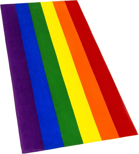Miniatura 8 de Softerry Gay Flag - Toalla de playa LGBTQIA+ Pride Parade de 30 x 60 pulgadas, esponjosa, 450GSM, colores vibrantes, absorbente, 100% algodón Arco