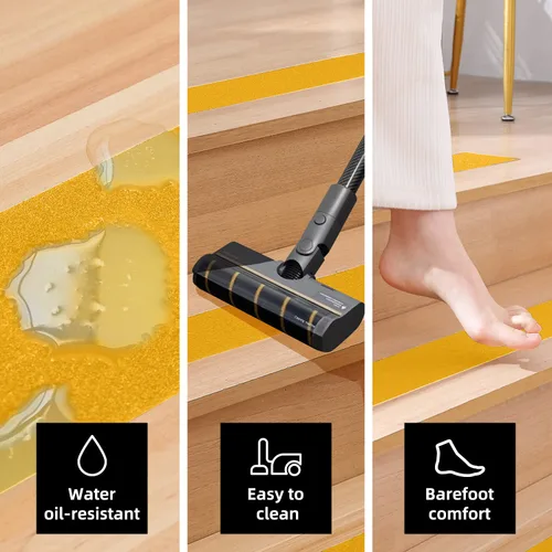 Miniatura 3 de Reniteco Cinta antideslizante – 2 pulgadas x 16.5 pies, cinta de agarre resistente amarilla – Alta adherencia e impermeable, sin eliminación