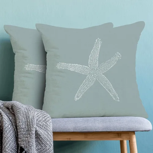 Miniatura 2 de Fundas de almohada azul de espuma de mar de 16 x 16 pulgadas, almohadas decorativas de verano para exteriores, fundas de cojín decorativas