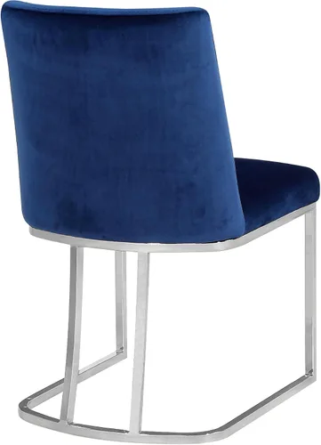Miniatura 3 de Meridian Furniture Heidi Collection Modern - Silla de comedor tapizada de terciopelo contemporáneo con marco de metal cromado pulido, juego de 2, 19