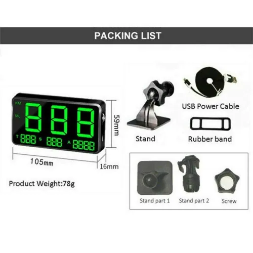 Miniatura 6 de MASO Coche Moto Bicicleta Universal Digital GPS Velocímetro OBD-II Overspeed Alarma Sistema MPH/KM/h