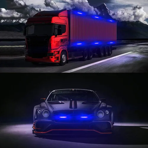 Miniatura 6 de Luces estroboscópicas de advertencia de emergencia, 2 unidades universales de 24 LED 72 W, montaje en superficie intermitente, color azul