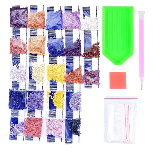 Miniatura 3 de Kit de pintura de arte de diamante 5D para bricolaje, diseño de punto de cruz de dibujos animados, pintura de diamante, lienzo con diamantes