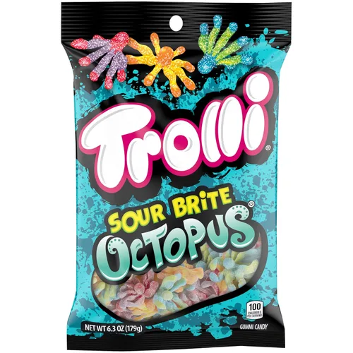 Miniatura 4 de Trolli Gusanos de gomita de pulpo Sour Brite, 4.25 onzas