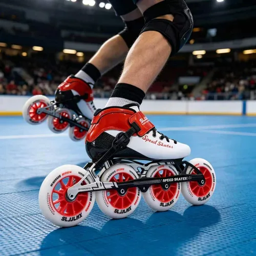 Miniatura 6 de Patines de velocidad en línea para adultos para hombres y mujeres, patines profesionales de fitness y carreras para adultos, patinaje de alto Rojo