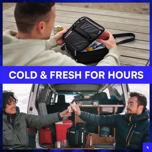 Miniatura 6 de Titan High Performance Fridge Cold Lonchera Aislada Expandible - Negro/Plateado