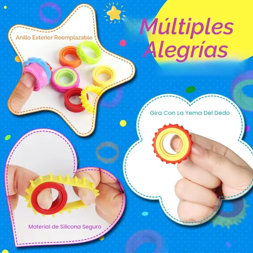 Miniatura 2 de Anillos giratorios de juguetes fidget para niños – Juguetes sensoriales para aliviar la ansiedad para niños con autismo, herramienta de TDAH