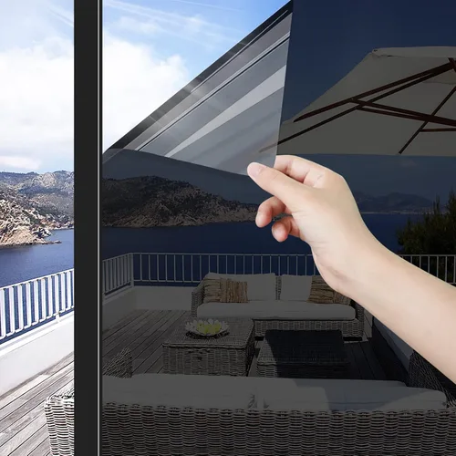 ConCus-T Película unidireccional para ventana, tintado de bloqueo solar, película de privacidad para ventana, película solar anti-UV, película de