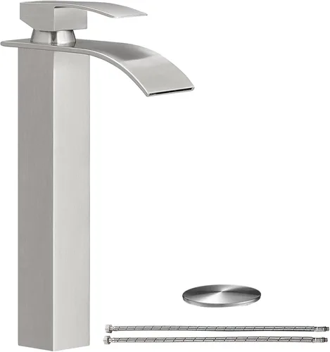 Miniatura 17 de Hoimpro Grifo de Baño en Cascada con Líneas de Suministro cUPC, Grifo de Lavabo de Baño de Una Sola Manija, Grifo de Tocador Vessel para RV