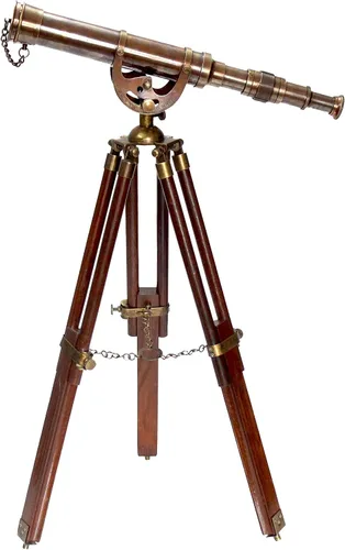 Telescopio decorativo de vidrio espía de latón Harbor Master en trípode, alcance náutico marítimo vintage para mesa, oficina, decoración del hogar y