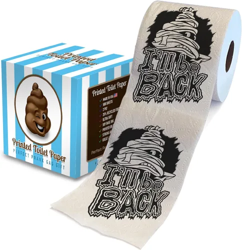 Miniatura 12 de Printed TP Papel higiénico impreso con texto en inglés "Beware of Devil" de Halloween, rollo de papel higiénico aterrador para sorpresa, broma, Rojo