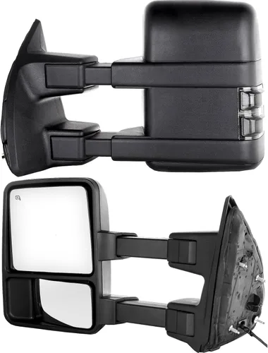 Miniatura 16 de Juego de montaje de espejos laterales Compatible con 1987-2002 para Jeep Wrangler con puerta media, plegable manual, espejo negro manual texturizado
