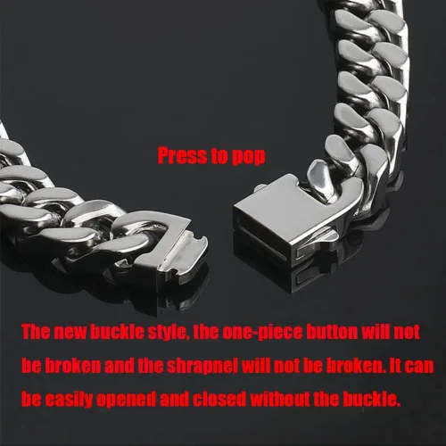 Miniatura 4 de Collar para hombre, cadena cubana, cadenas de acero inoxidable para hombres y mujeres, joyería gruesa Miami Hip Hop Big Gargantilla de 911130.591in