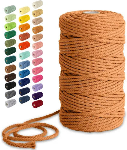 Miniatura 21 de Nook Theory - Cuerda de macramé de 3 mm, 220 yardas de cuerda de algodón, hilo de 4 mm y 5 mm, cuerda para manualidades, perfecta para colgantes