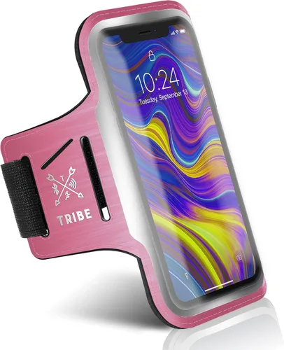 TRIBE - Brazalete portateléfono para correr. Brazalete deportivo para teléfono celular iPhone y Galaxy para mujeres, hombres, corredores, trotar,