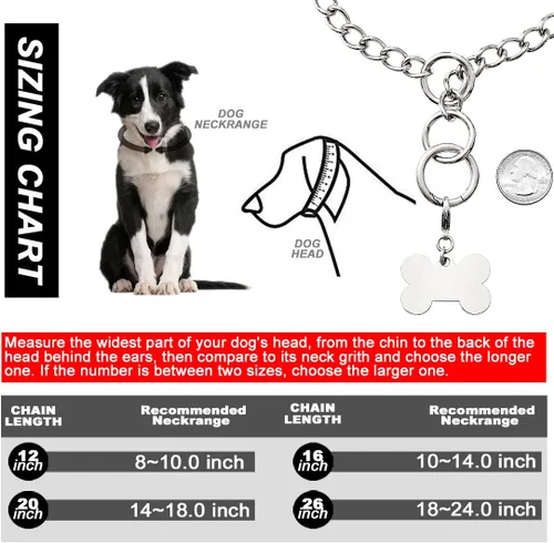 Miniatura 6 de Collar de perro dorado resistente con gancho de cierre de anillo, cadena de eslabones cubanos de 0.59 pulgadas, cadena de metal ajustable de acero
