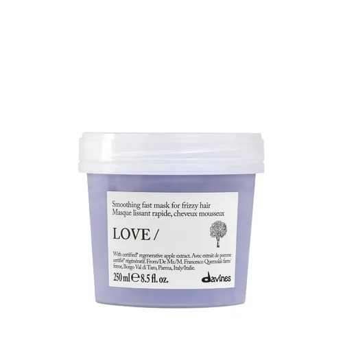 Davines LOVE/Smoothing Instant Mask, Taming Anti-Frizz Fast-Acting Action for Wavy, Unruly, Coarse Hair - Smooths Flyaways & Reduces Volume in 30