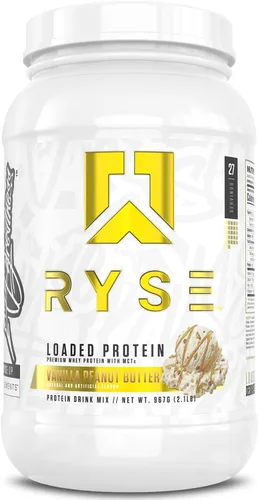 RYSE - Proteína en polvo cargada, 0.88 onzas de proteína de suero de leche aislada y concentrada, con fibra prebiótica y MCT, baja en carbohidratos