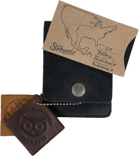 Miniatura 28 de Hide & Drink, Cartera vertical con bolsillo frontal con ranura para tarjetas, almacenamiento compacto para billetes, tarjetero, cuero de grano