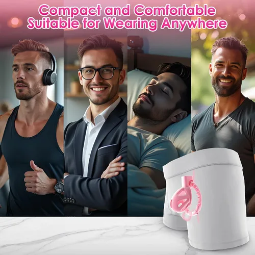 Miniatura 4 de Uoffile Dispositivos de jaula de castidad masculina, pequeña jaula de castidad ligera con 8 anillos ajustables para pene y bloqueo invisible,