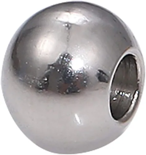 Miniatura 12 de BEADIA Cuentas espaciadoras de acero inoxidable de 0.197 x 0.157 in, redondas, sueltas, para hacer joyas, 100 unidades con agujero de 0.098 pulgadas