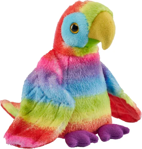 Wild Republic Pocketkins - Guacamayo ecológico arcoíris, animal de peluche, 5 pulgadas, hecho de materiales reciclados, respetuoso con el medio