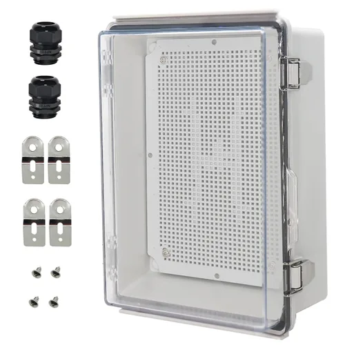 Miniatura 12 de Zulkit Caja de conexiones IP67 Caja eléctrica impermeable para proyectos con cubierta transparente con bisagras, cierre de acero inoxidable, carcasa