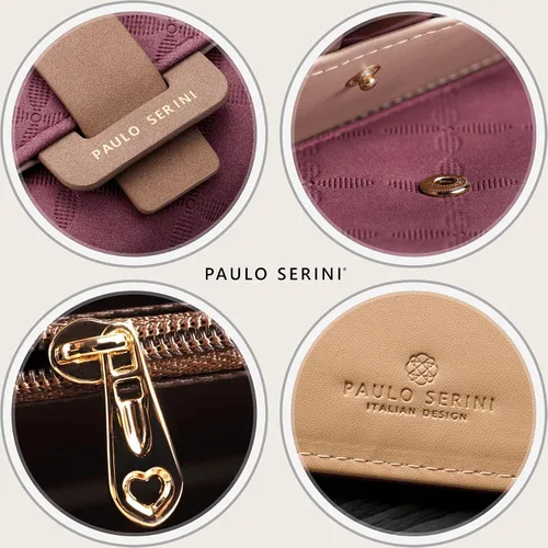Miniatura 4 de PAULO SERINI Cartera Mujer - Cartera para mujer con monedero - Tarjetero 9 tarjetas - Pulsera - Carteras veganas para mujer - Regalos de cumpleaños