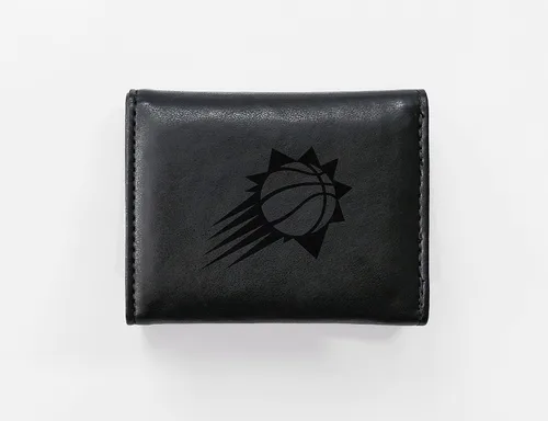 Miniatura 4 de NBA Rico Industries - Billetera triple grabada con láser y tres pliegues, accesorio para hombre Negro