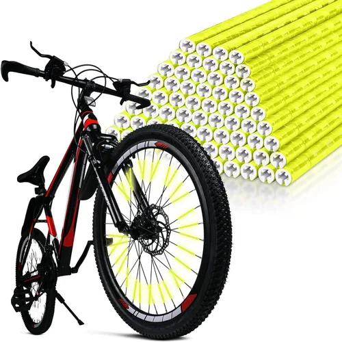 Miniatura 10 de flintronic Reflectores de radios de bicicleta, 48 piezas/72 piezas/96 reflectores de radios de bicicleta para conducción nocturna visibilidad de 360