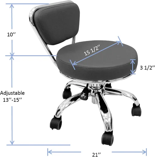 Miniatura 7 de MAYAKOBA Dayton Asiento Rodante de Garaje (Negro) Neumático, Taburete Corto con Altura Ajustable 33-38 cm, Perfecto para Tareas de Garaje, Limpieza