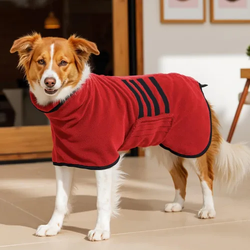 Miniatura 9 de Albornoz de Microfibra para Perro Toalla Envolvente para Perro Abrigo de Secado Súper Absorbente Albornoz de Baño para Cachorro, Perros Medianos