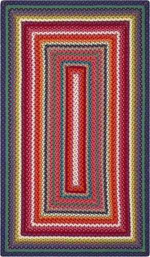 Miniatura 12 de SAFAVIEH Colección Alfombra trenzada para exteriores, 2 x 3 pies, multicolor, hecha a mano y reversible, no desprende pelusa y fácil de limpiar