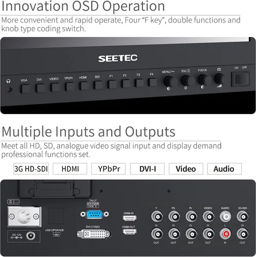 Miniatura 4 de P133-9HSD 13.3 pulgadas Pro SDI Broadcast Monitor Profesional LCD Director Estudio de Producción Monitoreo IPS Pantalla Full HD 1920×1080 Diseño