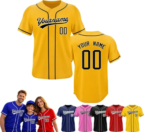 Miniatura 27 de Camiseta de béisbol personalizada, nombre del equipo, número de equipo, logotipo, camisetas impresas cosidas, uniformes deportivos, regalos