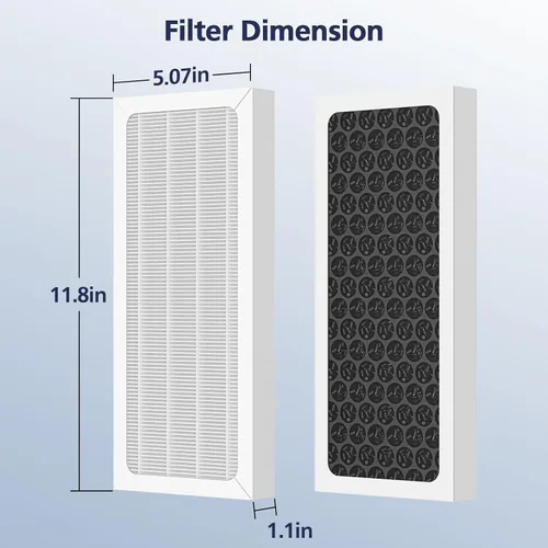 Miniatura 7 de Paquete de 2 filtros de repuesto 3 en 1 actualizados compatibles con Hamilton Beach 04383 Purificador 04384 04386A 04385 HEPA y filtro de carbón