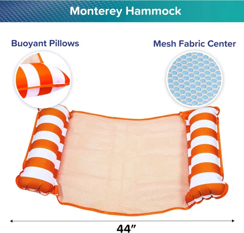 Miniatura 7 de Aqua Original Hamaca de Piscina y Hamaca de Agua Monterey 4 en 1 y Flotador - Flotadores de piscina inflables multiusos para adultos