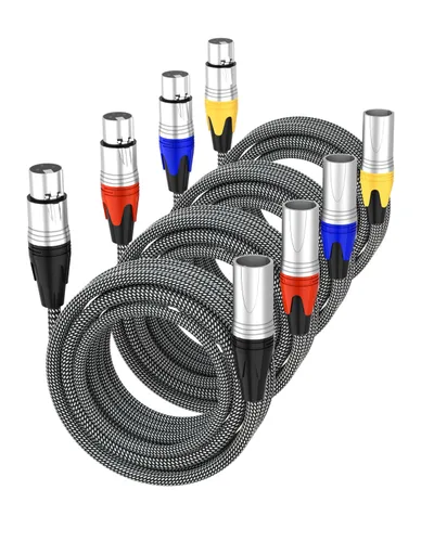 Miniatura 10 de Cable XLR corto de 3 pies, cable de extensión de micrófono XLR macho a hembra con 3 pines, cables XLR blindados de alta calidad, cables de micrófono