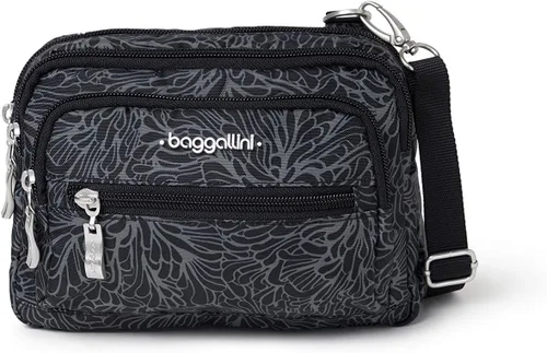 Miniatura 23 de Baggallini Bolsa cruzada pequeña con triple cremallera para mujer, 8 x 6 pulgadas, ligera, convertible