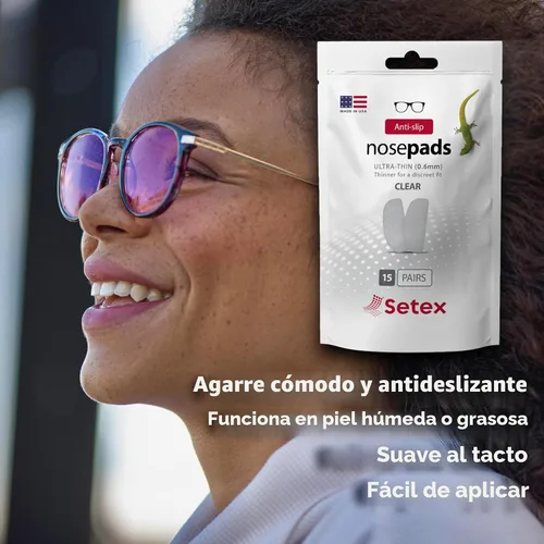 Miniatura 5 de Setex Gecko Grip - Almohadillas antideslizantes para la nariz de 0.039 in, 5 pares negros fabricados en Estados Unidos, innovadoras fibras