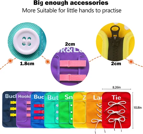 Miniatura 3 de Montessori - Juguetes de motricidad fina para niños pequeños, habilidades básicas para la vida de aprendizaje temprano, juguetes sensoriales