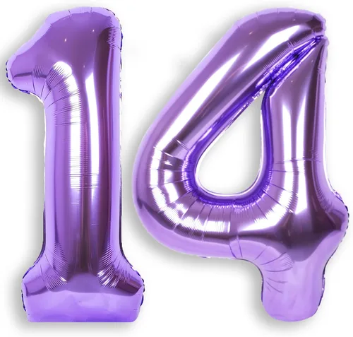 Miniatura 27 de Globo de número 0 de 40 pulgadas de RainbowQ Party, grande, color púrpura, para niños o niñas, números del 0 al 9, de papel de aluminio y Mylar