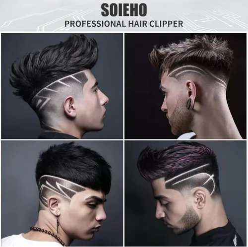 Miniatura 6 de Cortapelos para hombres, recortadora de barba para hombres, juego de cortapelos eléctrico profesional, cortapelos eléctrico para hombres